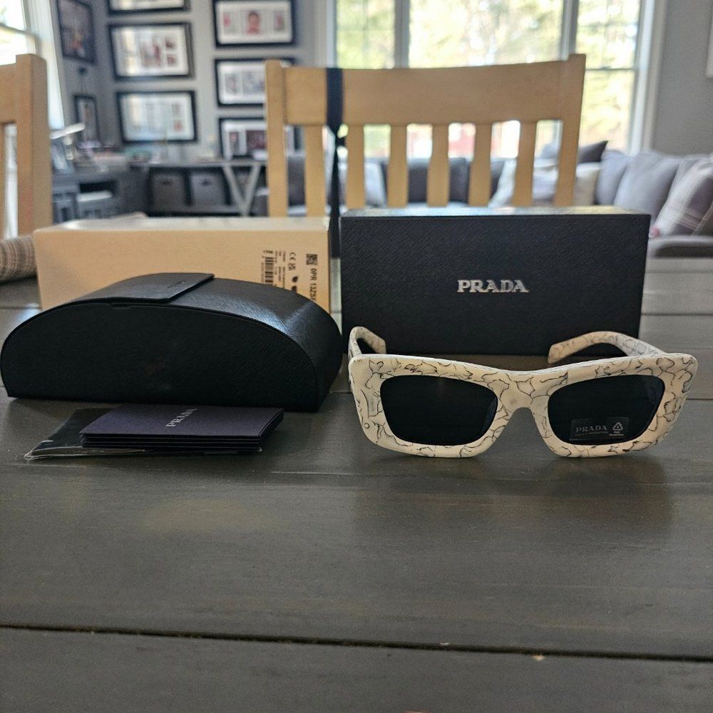 Prada Women's Dark Grey Lens Cat Eye Ladies Sunglasses - Picture 12 of 14